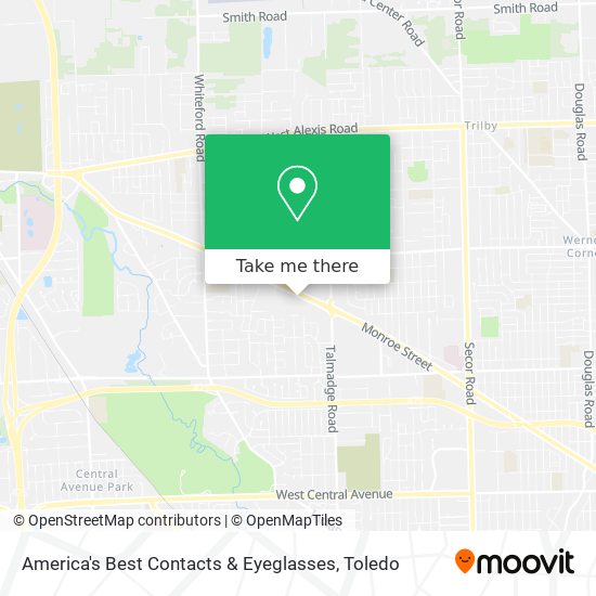 America's Best Contacts & Eyeglasses map