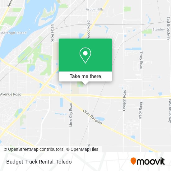 Budget Truck Rental map