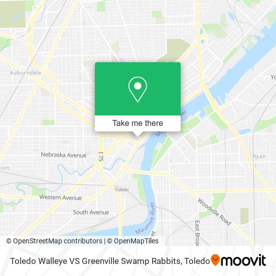 Toledo Walleye VS Greenville Swamp Rabbits map