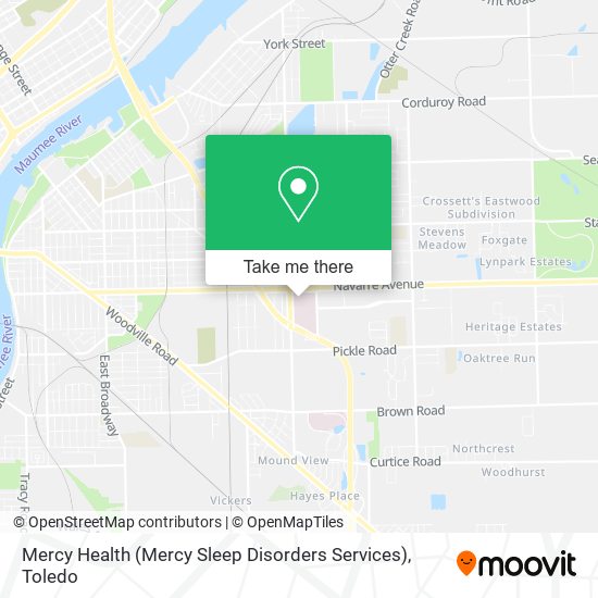 Mapa de Mercy Health (Mercy Sleep Disorders Services)