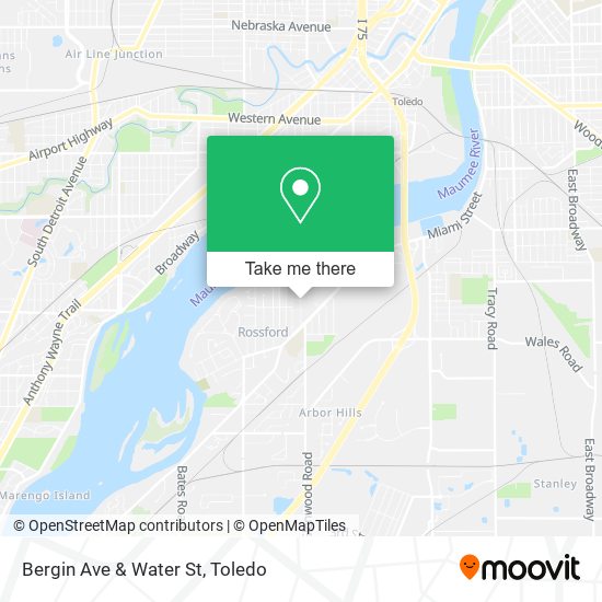 Bergin Ave & Water St map