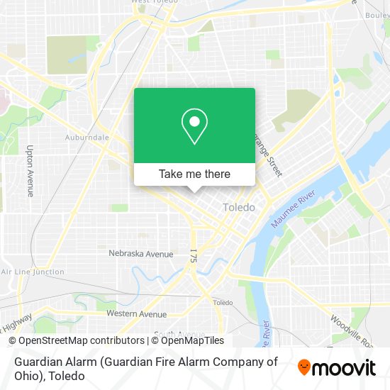 Mapa de Guardian Alarm (Guardian Fire Alarm Company of Ohio)