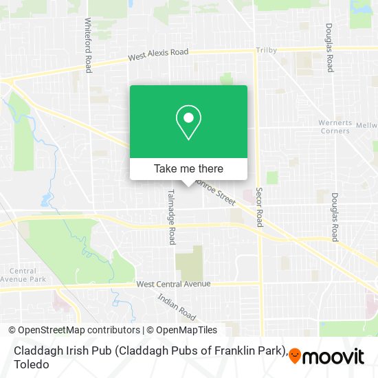 Mapa de Claddagh Irish Pub (Claddagh Pubs of Franklin Park)