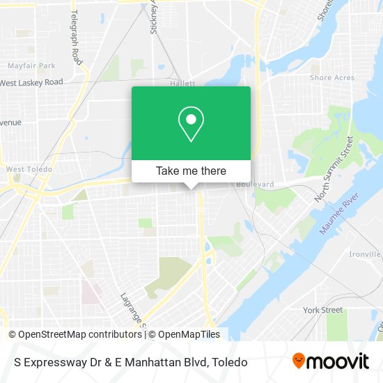 Mapa de S Expressway Dr & E Manhattan Blvd