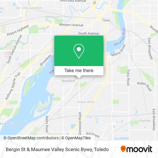 Bergin St & Maumee Valley Scenic Bywy map