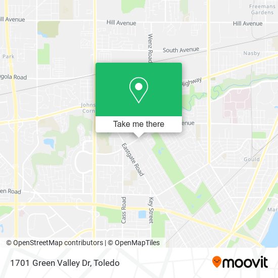 Mapa de 1701 Green Valley Dr