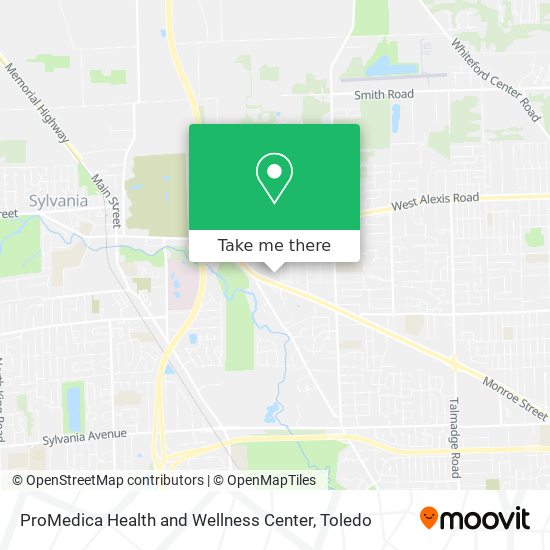 Mapa de ProMedica Health and Wellness Center