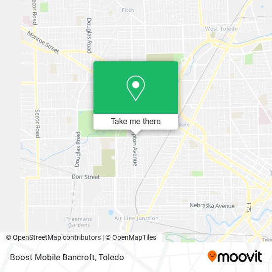 Mapa de Boost Mobile Bancroft