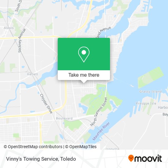 Vinny's Towing Service map