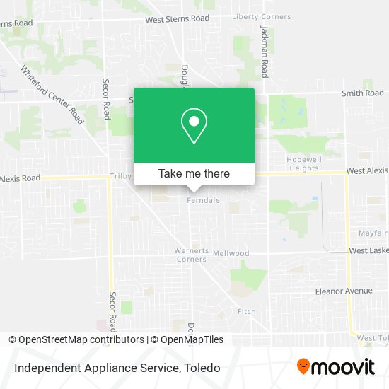 Independent Appliance Service map