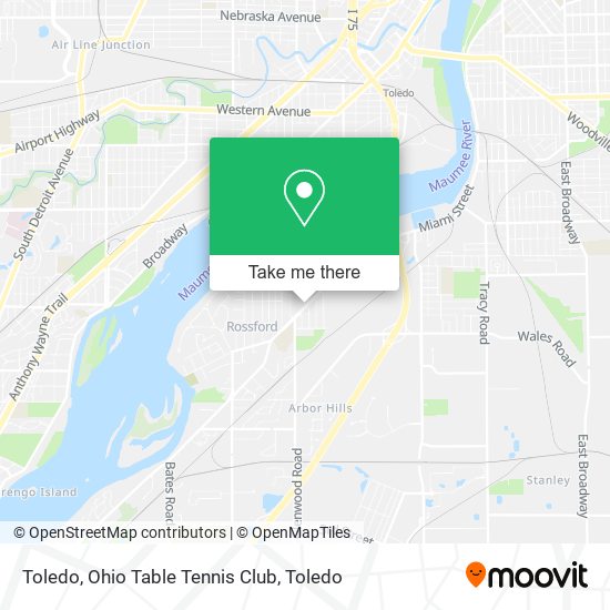 Toledo, Ohio Table Tennis Club map