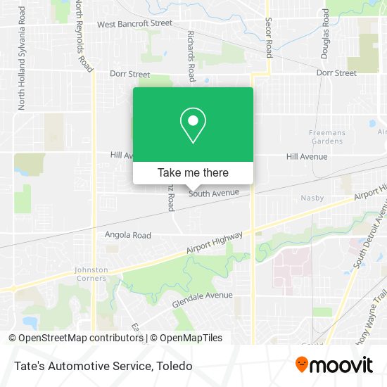 Tate's Automotive Service map