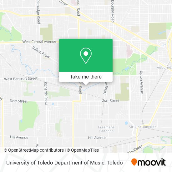 Mapa de University of Toledo Department of Music