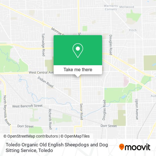 Toledo Organic Old English Sheepdogs and Dog Sitting Service map
