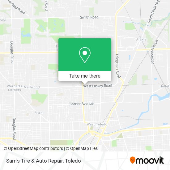 Sam's Tire & Auto Repair map