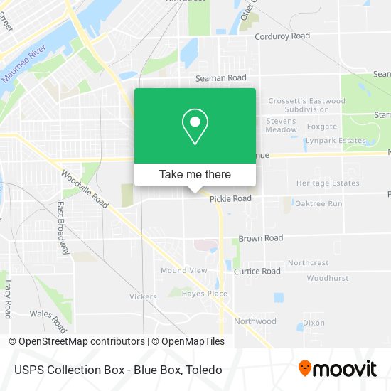 USPS Collection Box - Blue Box map