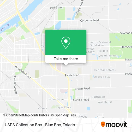 Mapa de USPS Collection Box - Blue Box