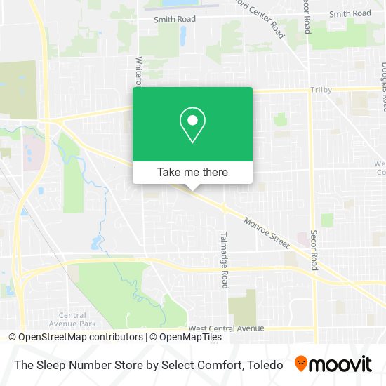 The Sleep Number Store by Select Comfort map