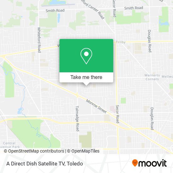 A Direct Dish Satellite TV map