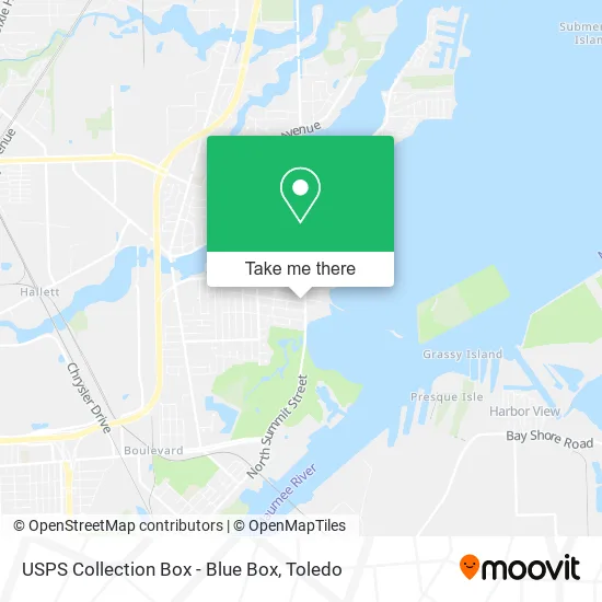 USPS Collection Box - Blue Box map