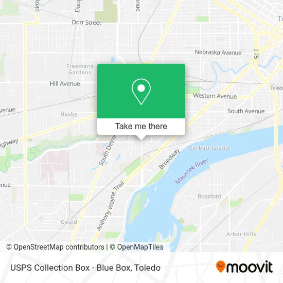 USPS Collection Box - Blue Box map