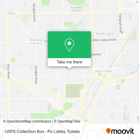 Mapa de USPS Collection Box - Po Lobby