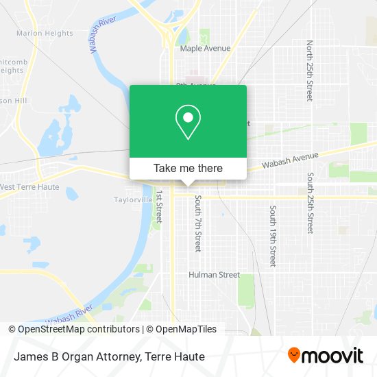 James B Organ Attorney map
