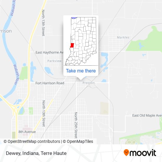 Dewey, Indiana map