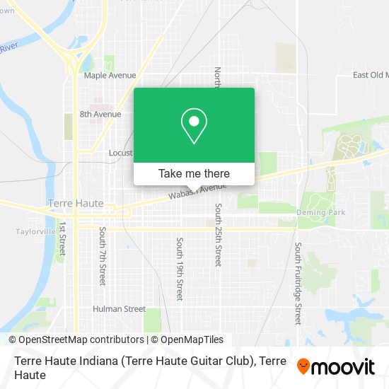 Terre Haute Indiana (Terre Haute Guitar Club) map