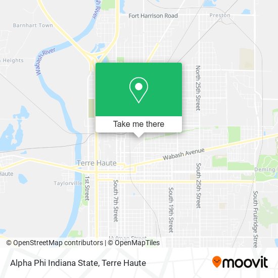 Alpha Phi Indiana State map