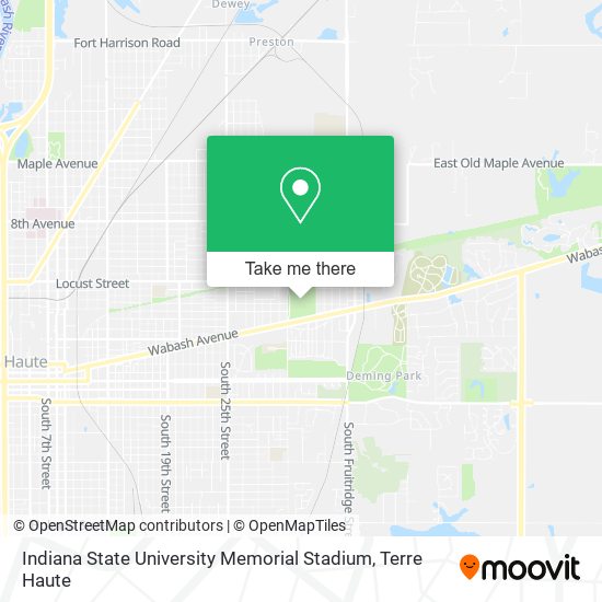 Indiana State University Memorial Stadium map