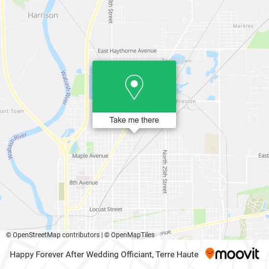 Happy Forever After Wedding Officiant map
