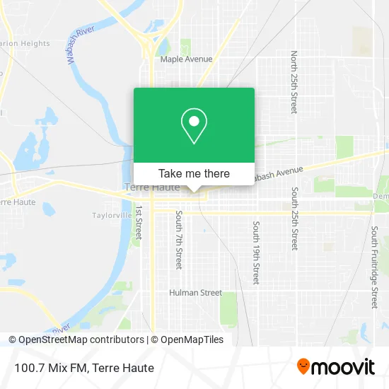 100.7 Mix FM map
