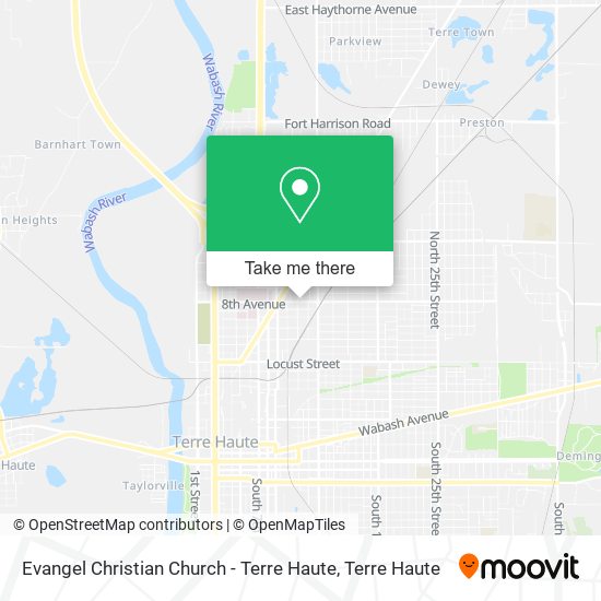 Mapa de Evangel Christian Church - Terre Haute