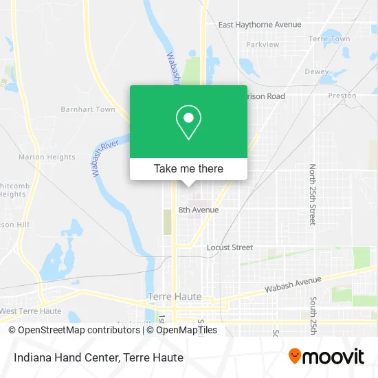 Indiana Hand Center map
