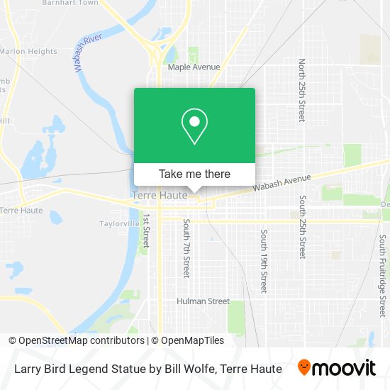 Larry Bird Legend Statue by Bill Wolfe map