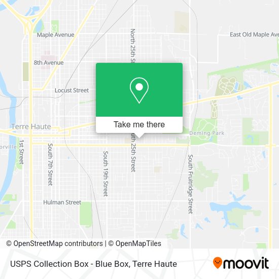 USPS Collection Box - Blue Box map
