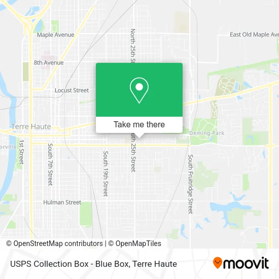 Mapa de USPS Collection Box - Blue Box