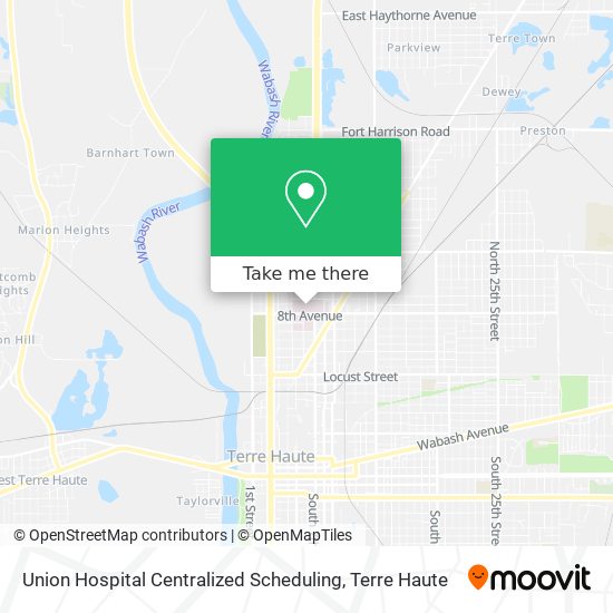 Union Hospital Centralized Scheduling map