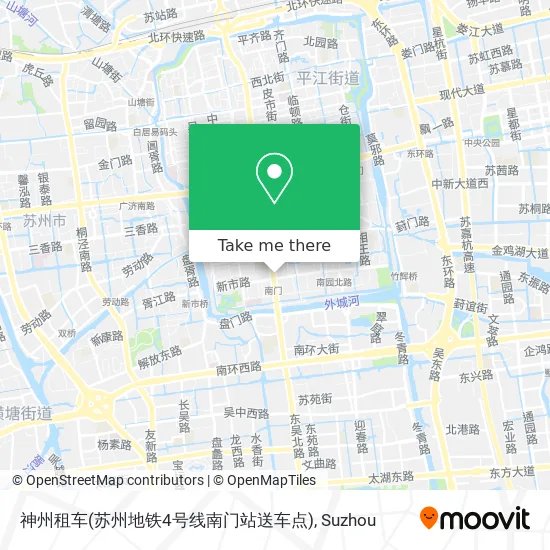 神州租车(苏州地铁4号线南门站送车点) map