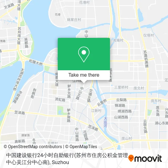 中国建设银行24小时自助银行(苏州市住房公积金管理中心吴江分中心南) map