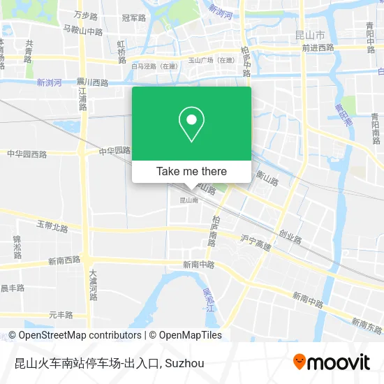 昆山火车南站停车场-出入口 map