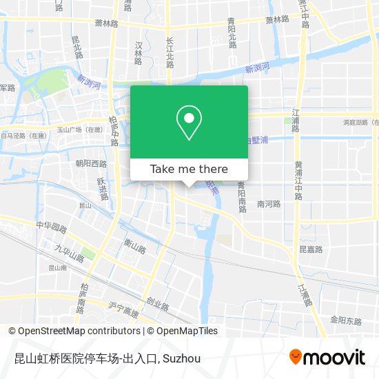 昆山虹桥医院停车场-出入口 map