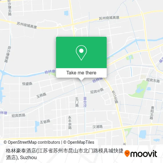格林豪泰酒店(江苏省苏州市昆山市北门路模具城快捷酒店) map