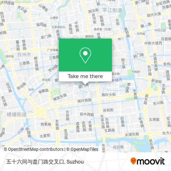 五十六间与盘门路交叉口 map