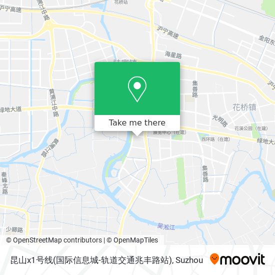昆山x1号线(国际信息城-轨道交通兆丰路站) map