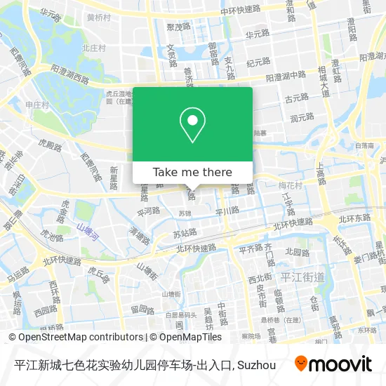 平江新城七色花实验幼儿园停车场-出入口 map