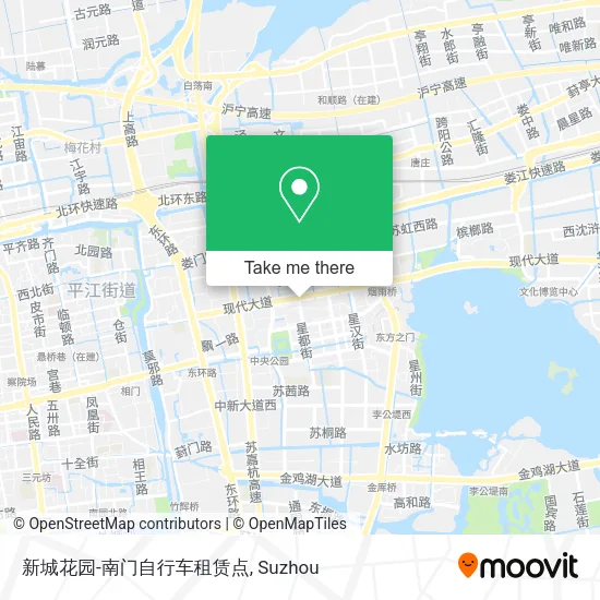 新城花园-南门自行车租赁点 map