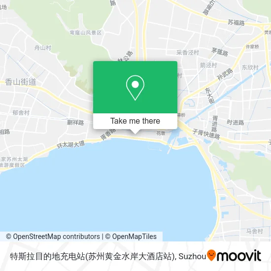 特斯拉目的地充电站(苏州黄金水岸大酒店站) map
