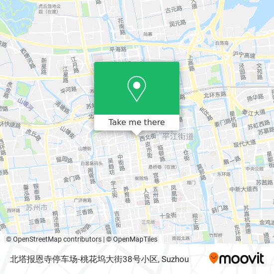 北塔报恩寺停车场-桃花坞大街38号小区 map